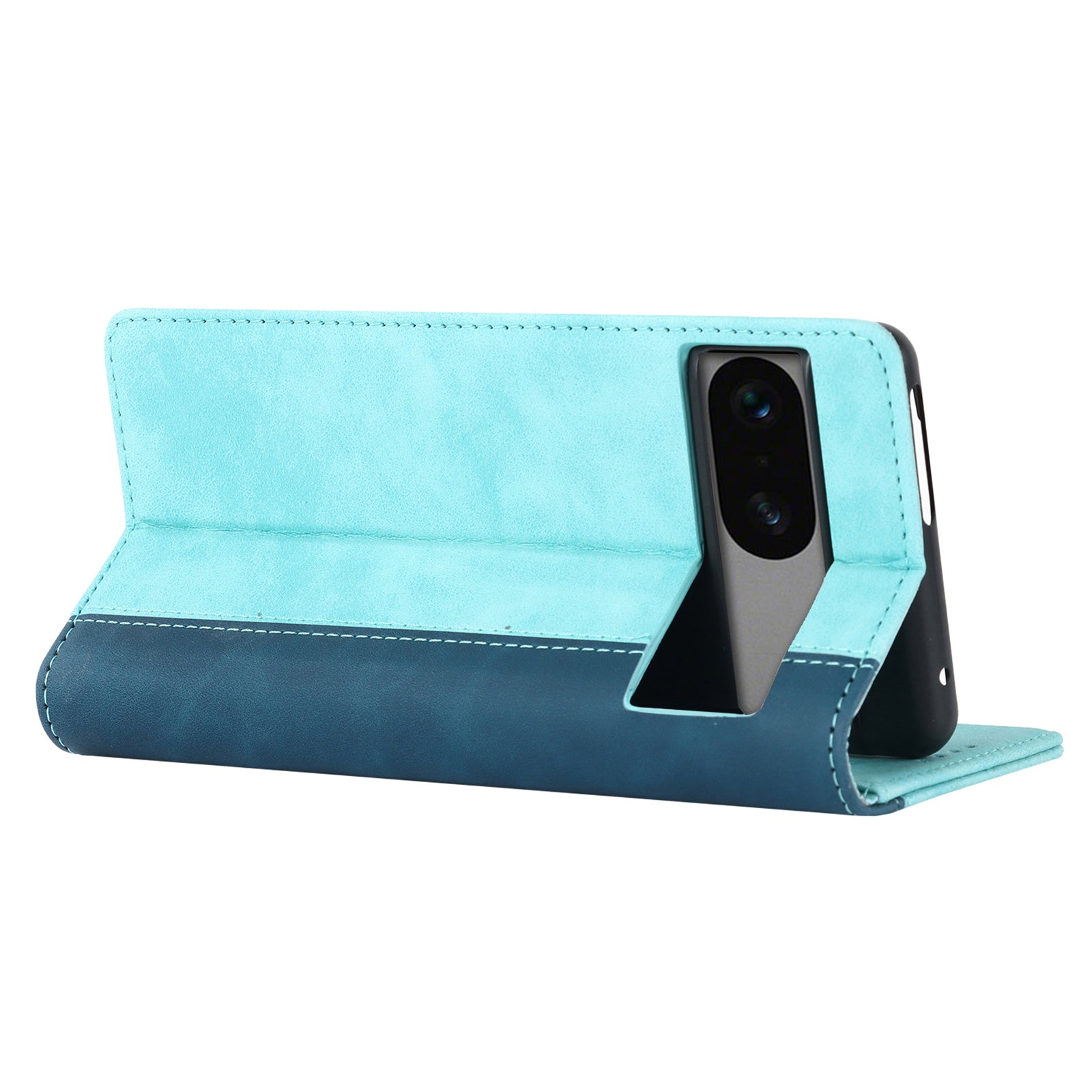 PU Leather Phone Case For Google Pixel 7a Bi-color Splicing Calf Texture Shockproof Magnetic Phone Cover with Stand Wallet PU Leather Phone Case For Google Pixel 7a Bi-color Splicing Calf Texture Shockproof Magnetic Phone Cover with Stand Wallet